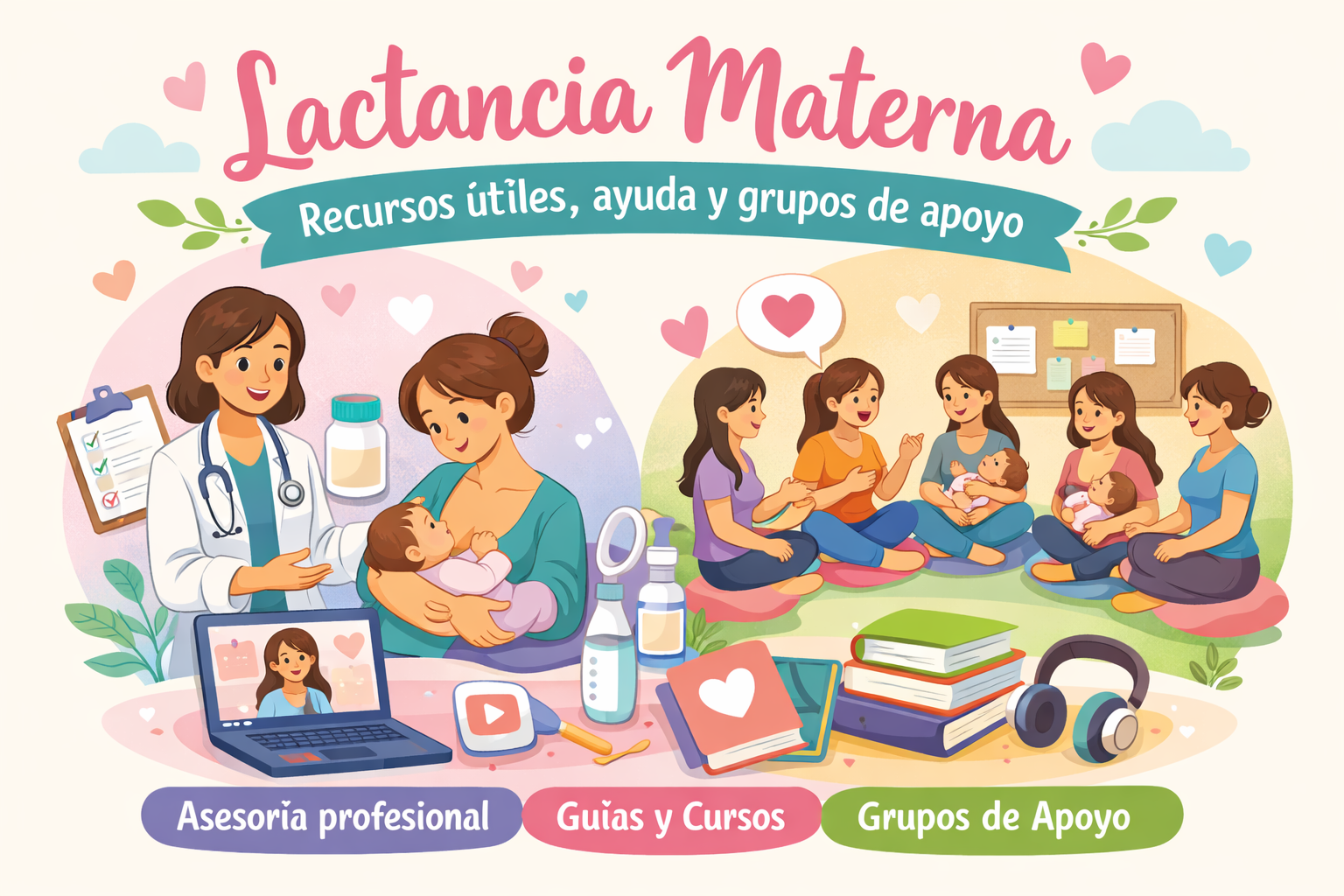 Lactancia materna: recursos útiles, ayuda profesional y grupos de apoyo